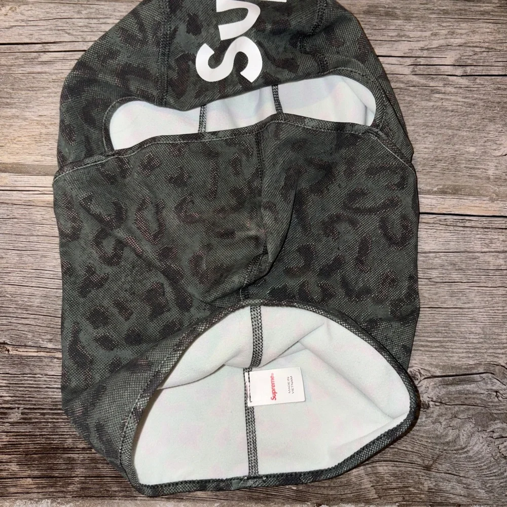 Supreme Leopard Print Balaclava in Green and Black